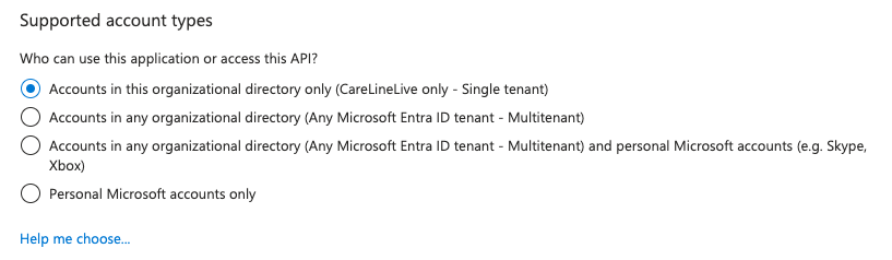 Select supported account types